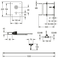 KWC Wascharmatur, F5, Elek, O. Mischung, Hinterwandmontage, 24 VDC