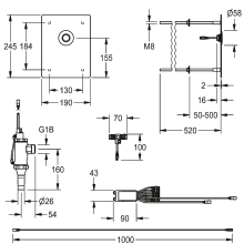 KWC Wc-spüler, F5, Elektronisch, DN20, Hinterwandmontage, 24 VDC