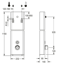 KWC DUPA, F5, Elek, Edelstahl, Therm, für Duschkopf, Spez.-schr, 24 VDC