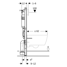 Geberit Duofix Basic Element für Wand WC, 112cm mit Delta UP-Spülkasten 12cm