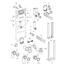 Geberit Duofix Basic Element für Wand WC, 112cm mit Delta UP-Spülkasten 12cm