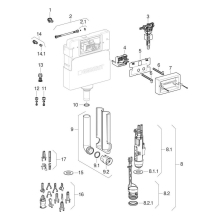 Geberit Duofix Basic Element für Wand WC, 112cm mit Delta UP-Spülkasten 12cm