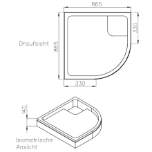 Schedel S100 Duschwannenträger f Acr. v-kr. Duschw. 900x900x35mm R:55cm