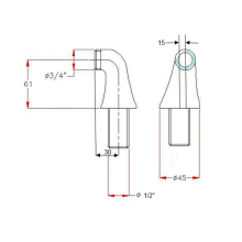 Beitz & Walz Wannenaufsatz (Paar) 3/4" x 3/4" chrom