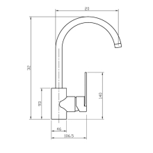 Beitz & Walz AQVABASIC III Spültisch-Ehm. ND Hebel seitlich chrom