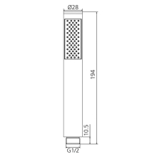 Beitz & Walz Aqvadesign Stabhandbrause / eckig / chrom