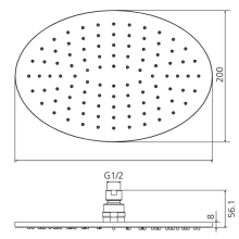 Beitz & Walz Aqvadesign Kopfbrause 300 mm / oval / chrom