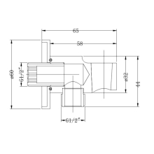 Beitz & Walz AqvaShower Konushalter m. Wandanschluss 1/2", mattschwarz
