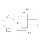 Beitz & Walz AqvaShower Wandanschlussbogen 1/2"...