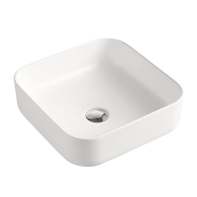 Beitz & Walz AqvaCeramica Aufsatzbecken "SlimRim" o. Überl. 385 x 385  mm mattweiß