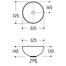 Beitz & Walz AqvaCeramica Aufsatzwaschtisch 325 mm SlimRim- mattschwarz -