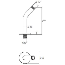 Herzbach LIVING SPA Wandarm 140mm rund gewinkelt Chrom