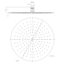 Beitz & Walz AqvaShower Kopfbrause 400 x 2 mm, Edelstahl-poliert