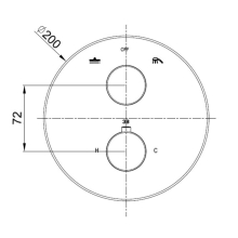 Beitz & Walz AQVATHERM Fertigmontageset f. Thermostat rund, schwarz