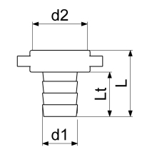 Schlösser Armaturen MS-SCHLAUCHVERSCHRAUBUNG, 2-TLG FLACHDICHTEND, 3/4"x1", CHROM