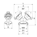 Schlösser Armaturen Y-VERTEILER, KOMPLETT MIT 3...
