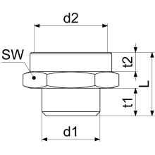 Schlösser Armaturen REDUZIERNIPPEL AGxIG FLACHDICHTEND, 1/4"x3/8", MESSING