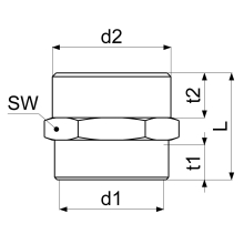 Schlösser Armaturen REDUZIERNIPPEL IGxAG FLACHDICHT, 1 1/4"x1 1/2", MESSING
