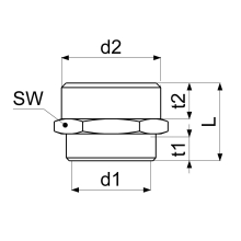 Schlösser Armaturen REDUZIERNIPPEL IGxAG FLACHDICHTEND, 3/4"x1", MESSING