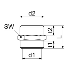 Schlösser Armaturen REDUZIERNIPPEL IGxAG FLACHDICHTEND, 1/4"x3/8", MESSING