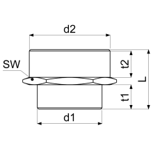 Schlösser Armaturen REDUZIERNIPPEL AGxAG FLACHDICHTEND, 1 1/2"x2", MESSING