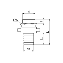 Schlösser Armaturen STANDROHRVERSCHRAUBUNG 3TLG, FLACHDICHTEND, AG 1 1/4", MS