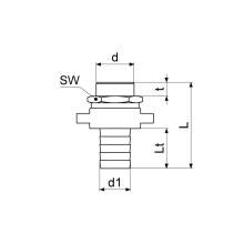 Schlösser Armaturen STANDROHRVERSCHRAUBUNG 3TLG, FLACHDICHTEND, AG 1", MS