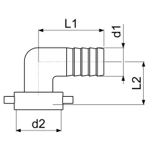 Schlösser Armaturen WINKELVERSCHRAUBUNG FLACHDICHTEND, 3/4"x1", MESSING