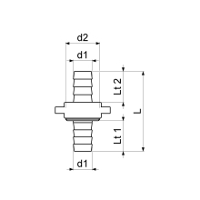 Schlösser Armaturen MS-SCHLAUCHVERSCHRAUBUNG 3-TEILIG, FLACHDICHTEND, 1/2"x3/4"