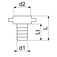 Schlösser Armaturen MS-SCHLAUCHVERSCHRAUBUNG 2-TEILIG, FLACHDICHTEND, 5/8"x3/4"