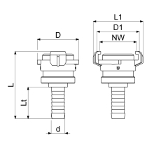 Schlösser Armaturen SCHNELLKUPPLUNG MIT KONTER-MU DN15, 1/2", MESSING, KTW+W270