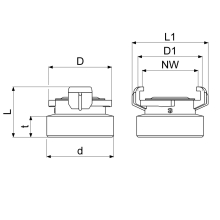 Schlösser Armaturen SCHNELLKUPPLUNG MIT AG DN40, 1 1/2", MESSING, KTW+W270