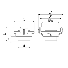 Schlösser Armaturen SCHNELLKUPPLUNG MIT AG DN20, 3/4", MESSING, KTW+W270