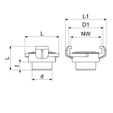 Schlösser Armaturen SCHNELLKUPPLUNG MIT AG DN10, 3/8", MESSING, KTW+W270