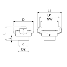 Schlösser Armaturen SCHNELLKUPPLUNG MIT IG DN15, 1/2", MESSING, KTW+W270