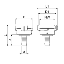 Schlösser Armaturen SCHNELLKUPPLUNG FUER SCHLAUCH DN15-1/2", MESSING, KTW+W270