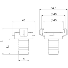 Schlösser Armaturen SCHNELLKUPPLUNG FUER SCHLAUCH DN20, 3/4", MESSING, KTW+W270
