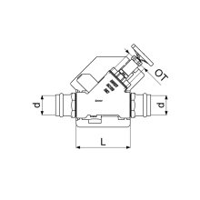 Schlösser Armaturen KFR-VENTIL, PRESSANSCHLUSS IG O.ENTL, NST.SP, M.DS, DN50, PR54, DVGW