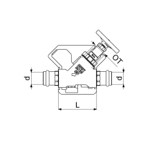 Schlösser Armaturen KFR-VENTIL, PRESSANSCHLUSS IG O.ENTL, NST.SP, M.DS, DN25, PR28, DVGW