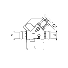 Schlösser Armaturen FREISTROMVENTIL, PRESSANSCHL.IG M.ENTL, NST.SP, M.DS, DN40, PR42, DVGW