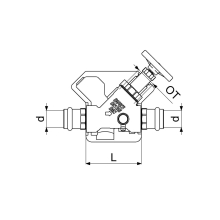 Schlösser Armaturen FREISTROMVENTIL, PRESSANSCHL.IG M.ENTL, NST.SP, M.DS, DN25, PR28, DVGW