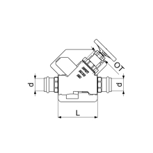 Schlösser Armaturen FREISTROMVENTIL, PRESSANSCHL.IG O.ENTL, NST.SP, M.DS, DN32, PR35, DVGW