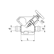 Schlösser Armaturen FREISTROMVENTIL, PRESSANSCHL.IG O.ENTL, NST.SP, M.DS, DN20, PR22, DVGW