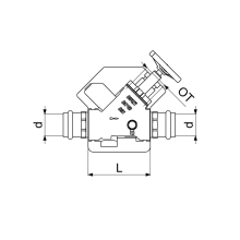Schlösser Armaturen FREISTROMVENTIL, PRESSANSCHL.IG M.ENTL, ST.SP, M.DS, DN40, PR42, DVGW