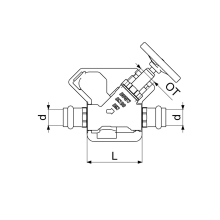 Schlösser Armaturen FREISTROMVENTIL, PRESSANSCHL.IG O.ENTL, ST.SP, M.DS, DN20, PR22, DVGW