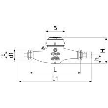 Schlösser Armaturen WASSERZAEHLER MNR, WAAGERECHT BIS 30 GRAD, Q3=25, 2", 300MM, R80