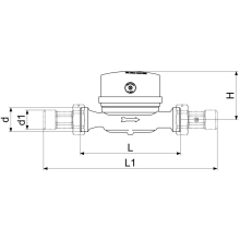 Schlösser Armaturen EINSTRAHLZAEHLER ETW BIS 90 GRAD, Q3=2, 5, AG 3/4", 110MM