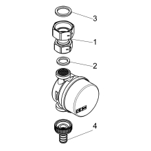 Schlösser Armaturen ZAPFHAHNZAEHLER ZA-K, O.HAUBE BIS 30 GR, Q3=2, 5, EG.1", AG.1/2"