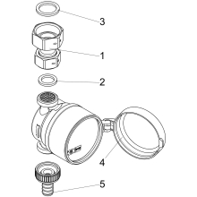Schlösser Armaturen ZAPFHAHNZAEHLER ZA-KH, M.HAUBE BIS 30 GR, Q3=2, 5, EG.1", AG.1/2"