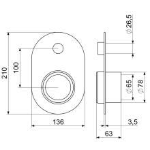 Schlösser Armaturen ROSETTE 1-TEILG F.MONTAGEBLOCK BEST.AUS ROSETTE+ZYLINDER, CHROM